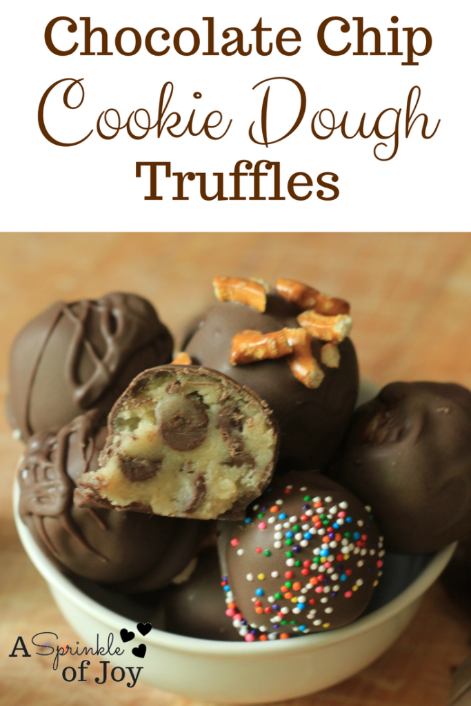 Egg free chocolate chip cookie dough truffles.  Quick and easy to make 