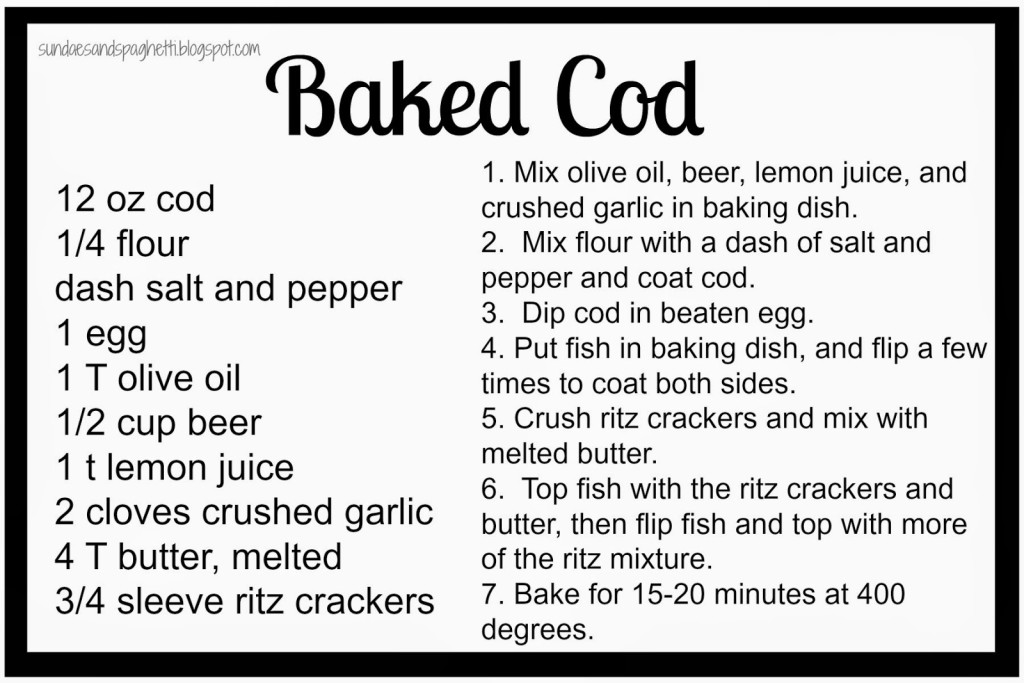 Baked Cod - A Sprinkle of Joy