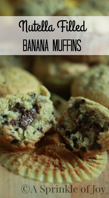 Nutella Stuffed Banana Muffins