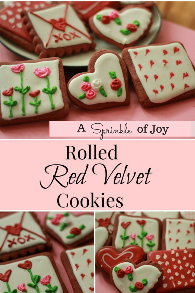 Rolled Red Velvet cookies. Great for decorating with royal icing or cream cheese frosting.