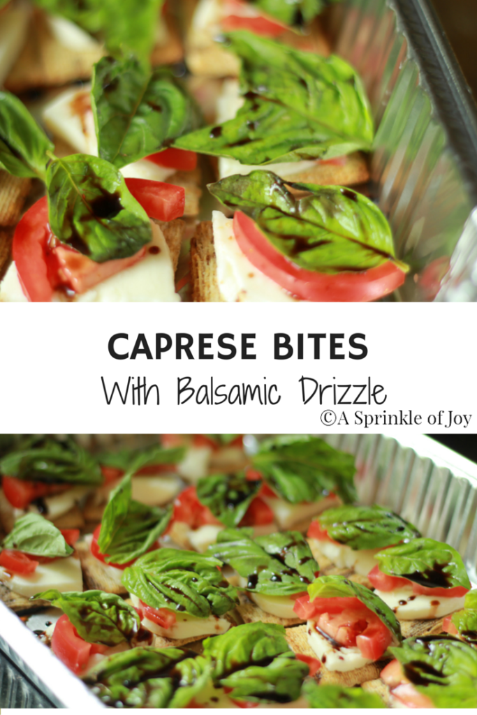 Looking for a yummy and easy appetizer? Check out these simple caprese bites with balsamic drizzle. Made with triscuits, fresh mozzarella, fresh basil and tomatoes, then drizzled with a balsamic reduction it is sure to hit the spot.