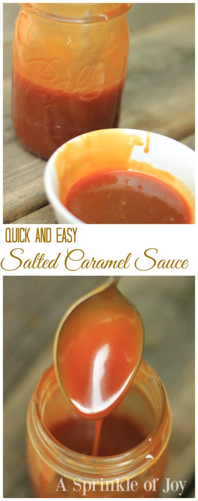 Salted Caramel Sauce| Are you looking for an easy caramel recipe to make at home. Then check this sauce it! Tastes greats in coffee, over ice cream, with apples. It's the best!