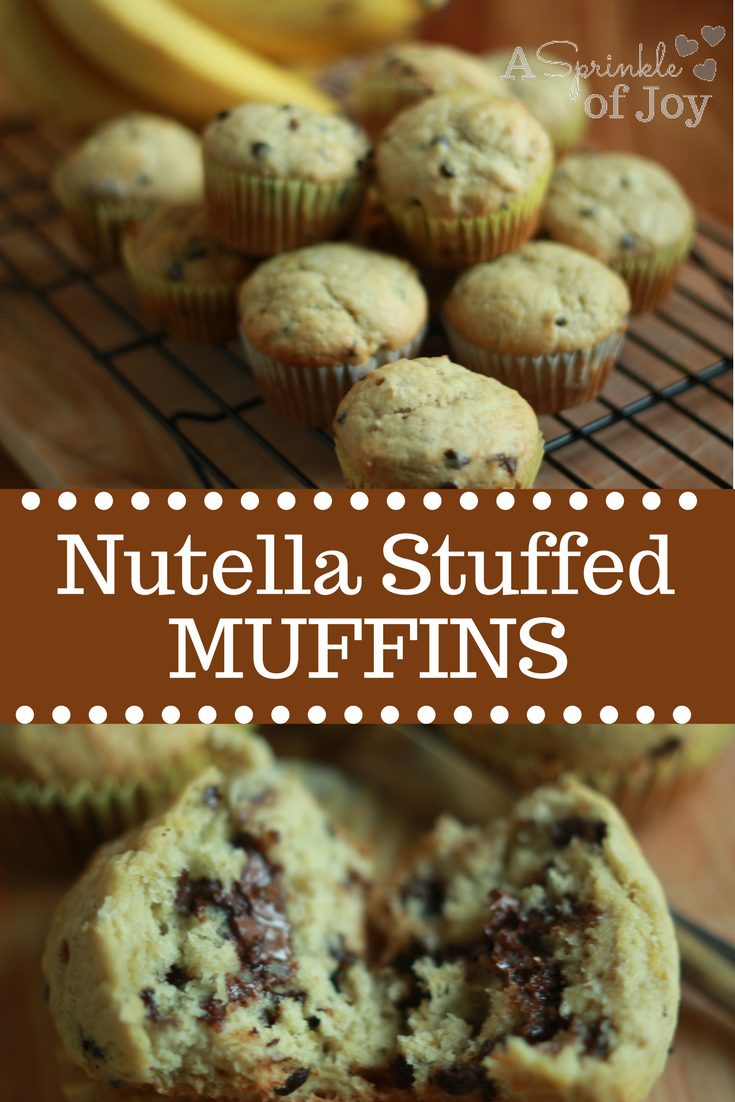 Nutella Stuffed Banana Muffins