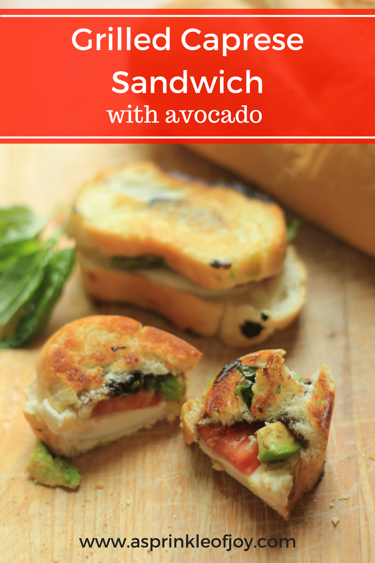 Grilled Caprese Sandwich {with Avocado}
