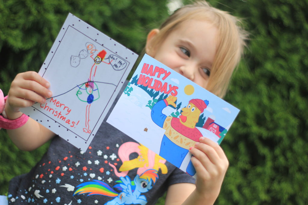 Design your own holiday card with Ben the Rooster