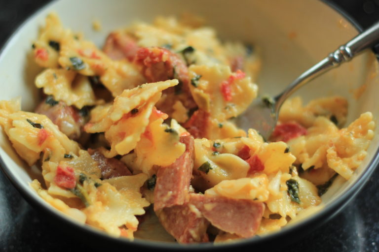 Spicy Sausage and Pasta Skillet