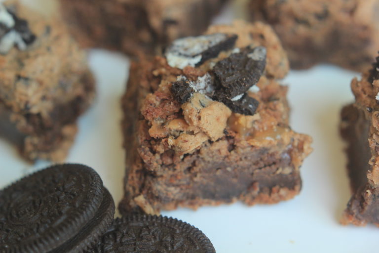 Caramel Filled Oreo Brownies