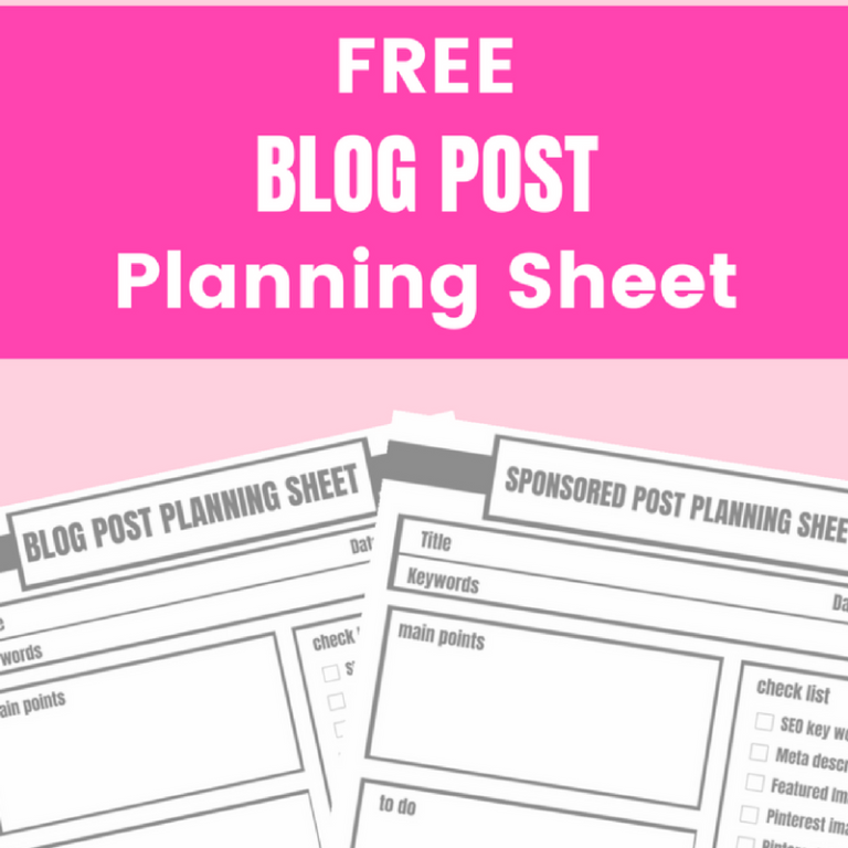 Blog Post Planning Sheet
