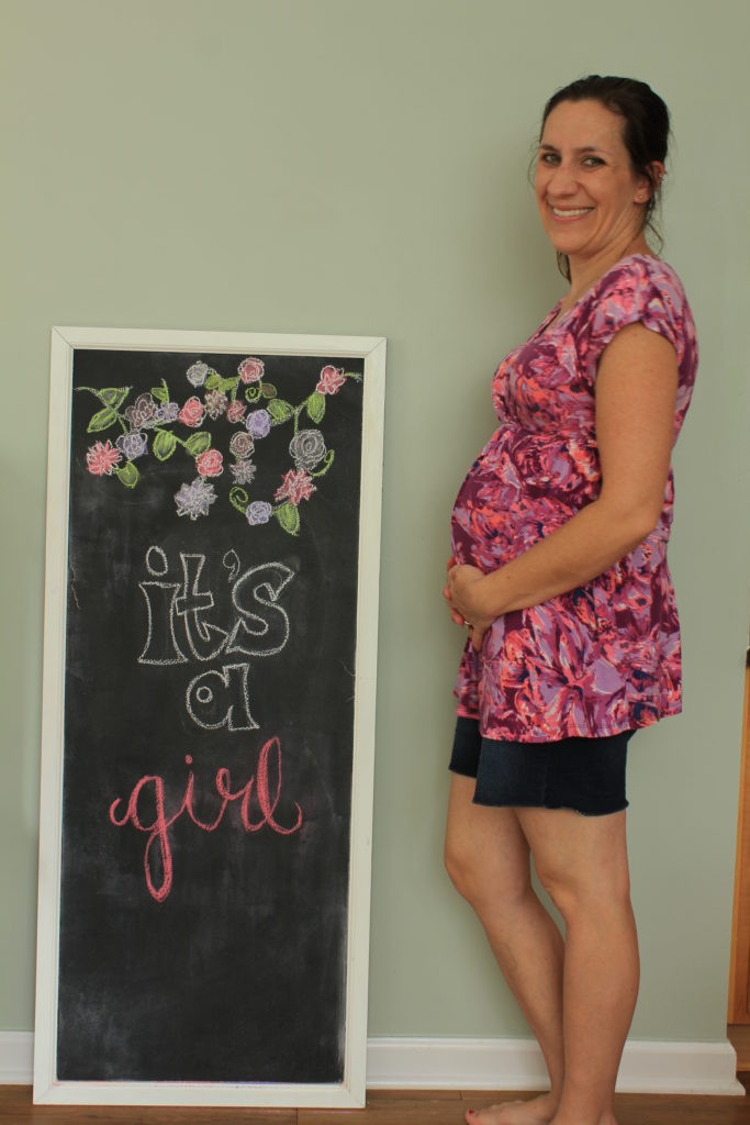 It's a girl pregnancy chalkboard. #chalkart #pregnancy