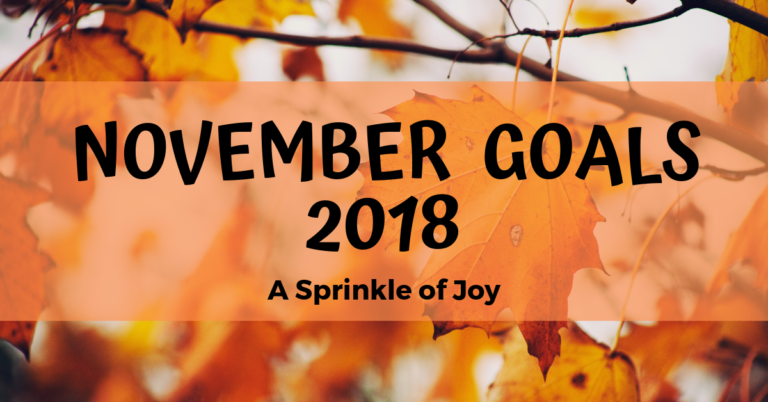 October Recap and November Goals {2018}