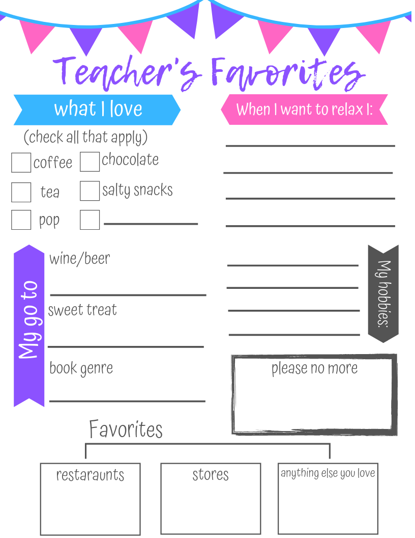 Getting To Know Your Teacher Template