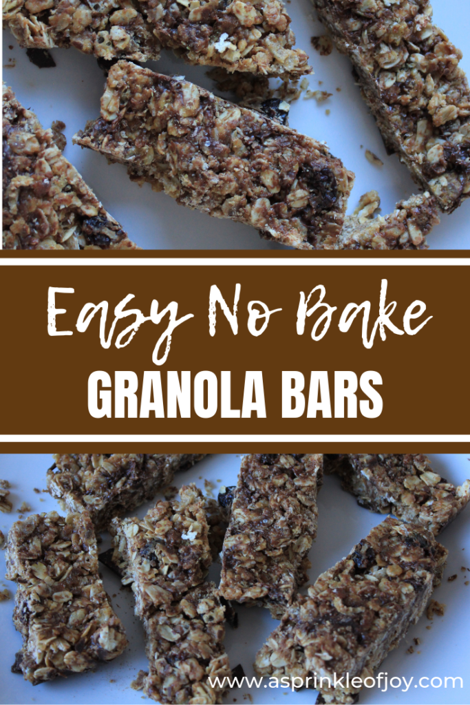 Easy no bake granola bars made with peanut butter and honey. #granolabars #peanutbutter #nobake
