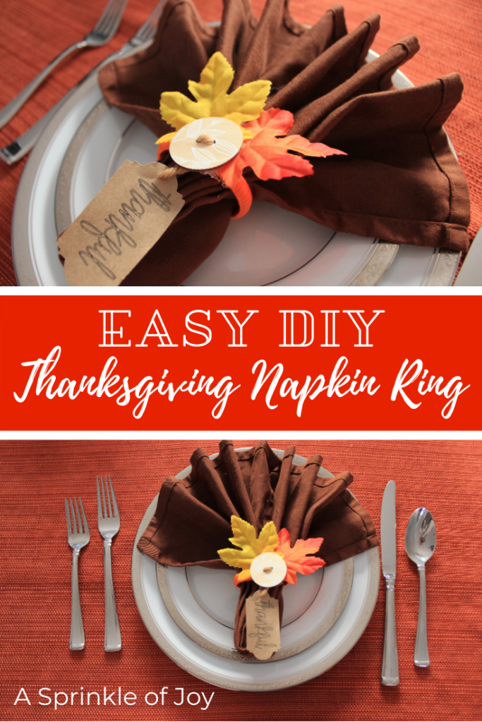 Looking for a way to spruce up your Thanksgiving table?  These easy diy Thanksgiving napkin rings will add a little something extra to your tablescape.  #diy #Thanksgiving 