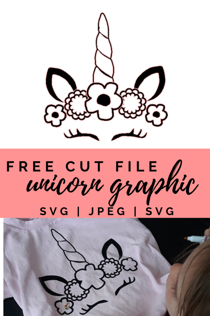 Free unicorn cut file to use with cricut or silhouette. Free unicorn SVG cut file. Free cut file SVG, PNG, JPEG. Unicorn cut file to use a stencil or with HTV. #silhouette #cricut #HTV