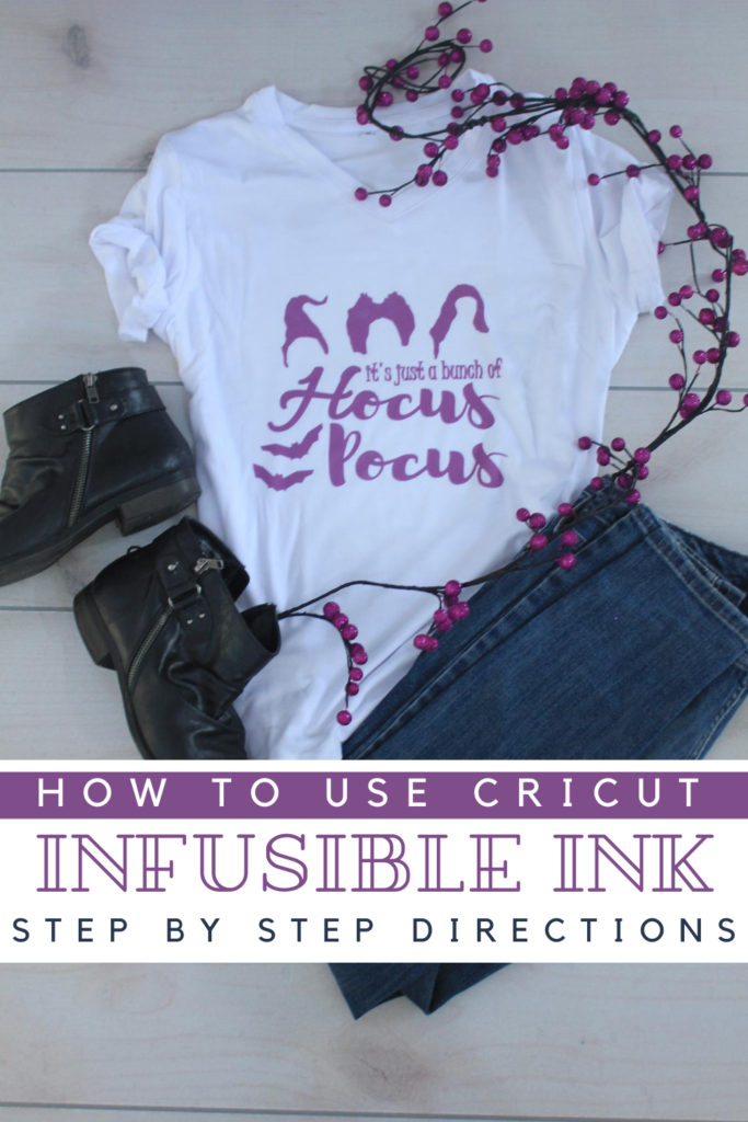 Cricut infusible ink projects with the silhouette.  Infusible ink shirt.  Infusible ink Hocus Pocus shirt DIY.