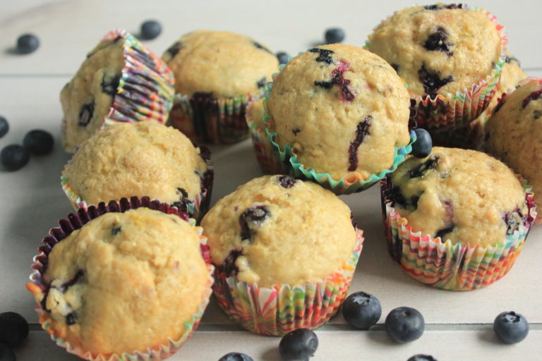 Easy Lemon Blueberry Muffins with Applesauce