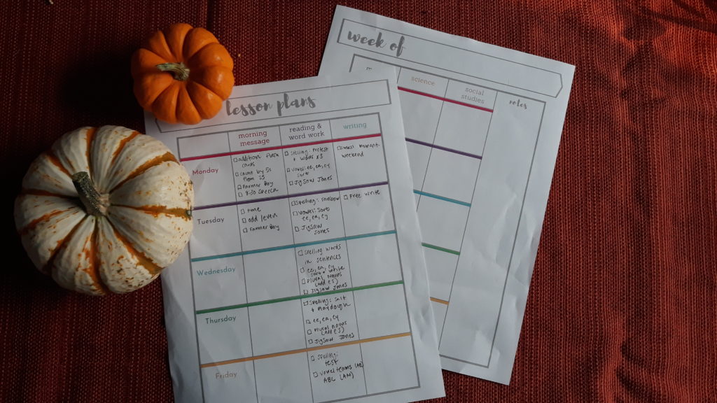 free weekly lesson plan template