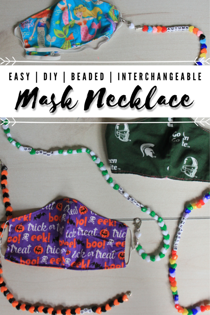 DIY  Interchangeable Mask Necklaces.  A DIY Mask necklace holder