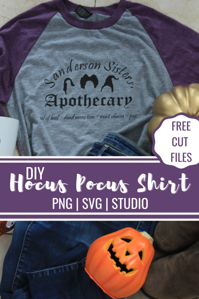 Free cut file for Hocus Pocus shirt.  HTV Hocus Pocus Shirt.  Sanderson Sisters free cut file shirt.