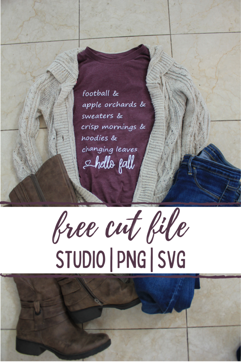 Free Fall Graphic Tee Cut File