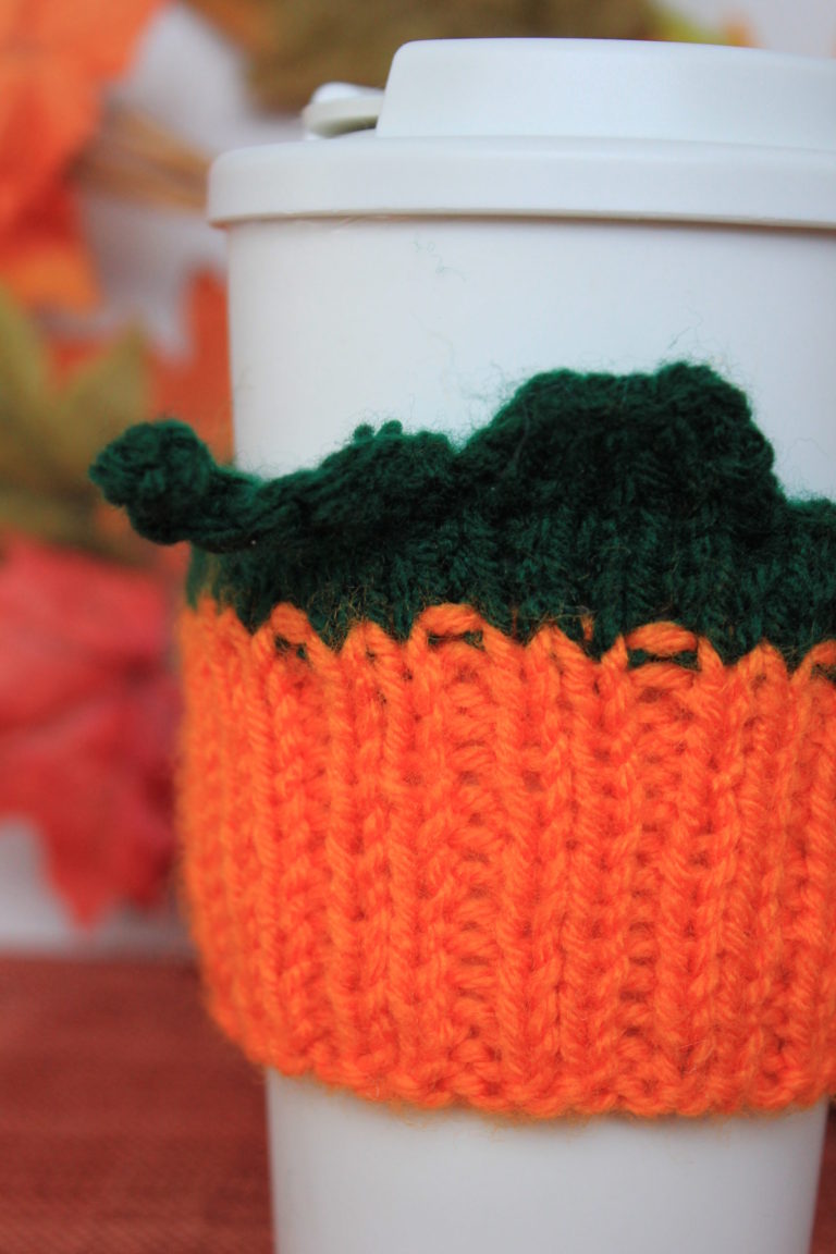 Quick Knitted Pumpkin Tumbler Cozy