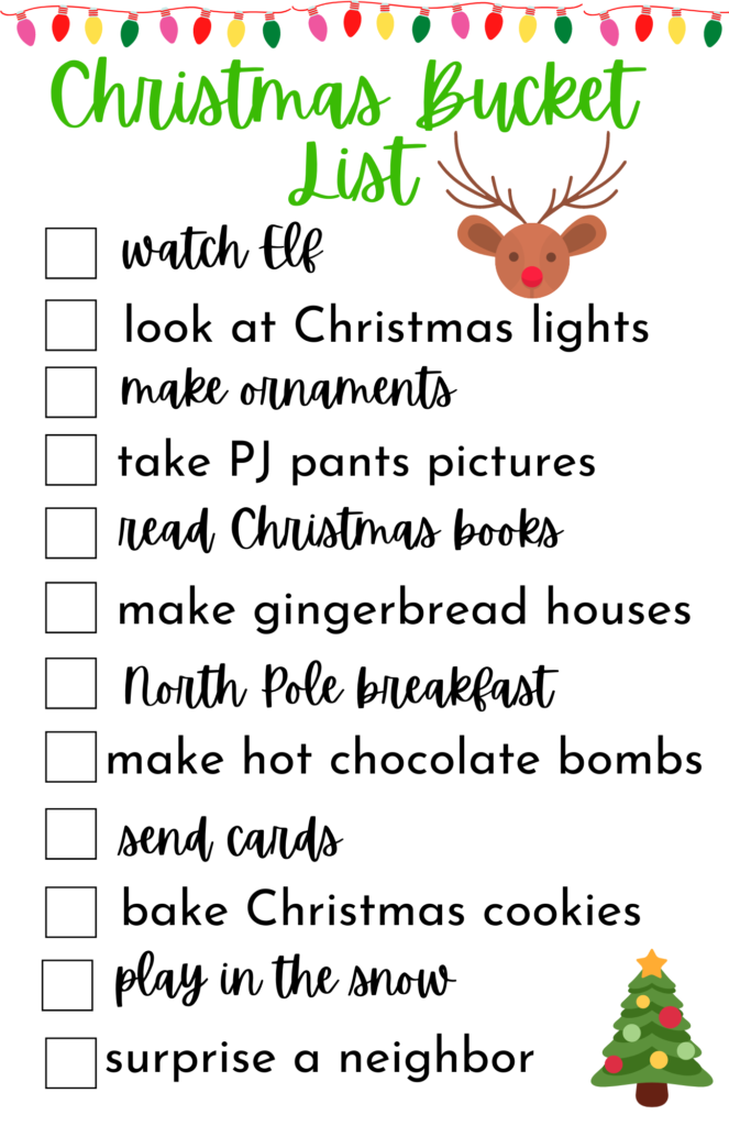 Christmas bucket list
