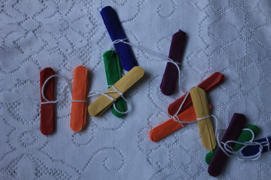 DIY tissue paper pom pom garland