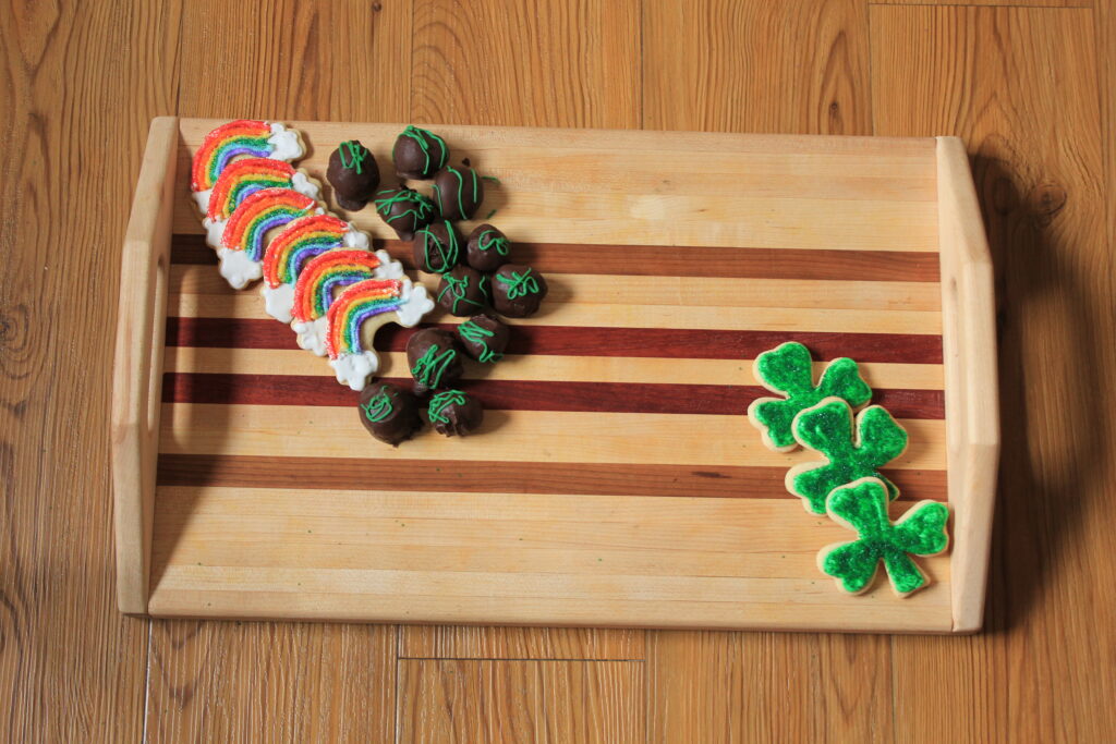 St. Patrick's Day dessert charcuterie board 