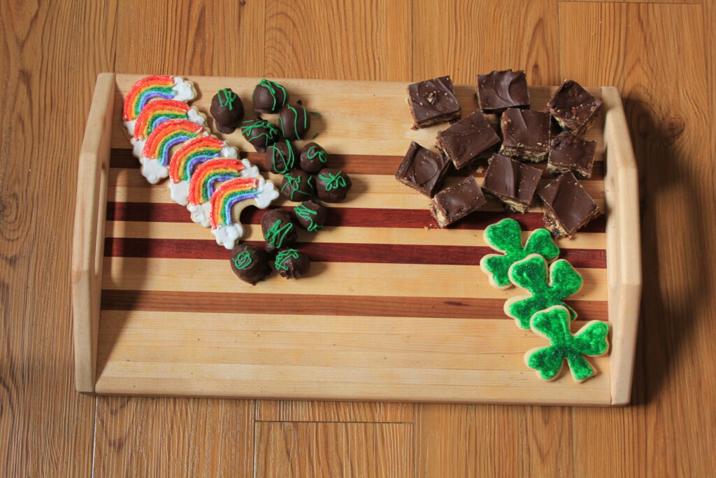 St. Patrick's Day dessert charcuterie board 