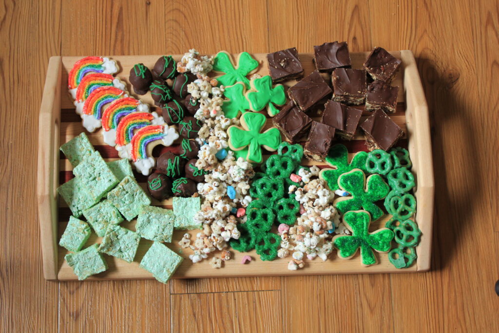 St. Patrick's Day dessert charcuterie board 