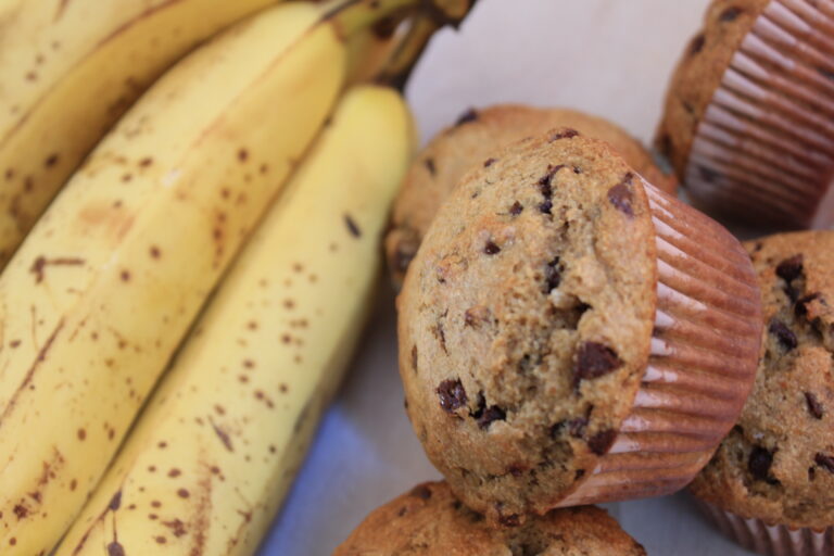 Banana  Chocolate Chip Muffins with Sourdough Discard