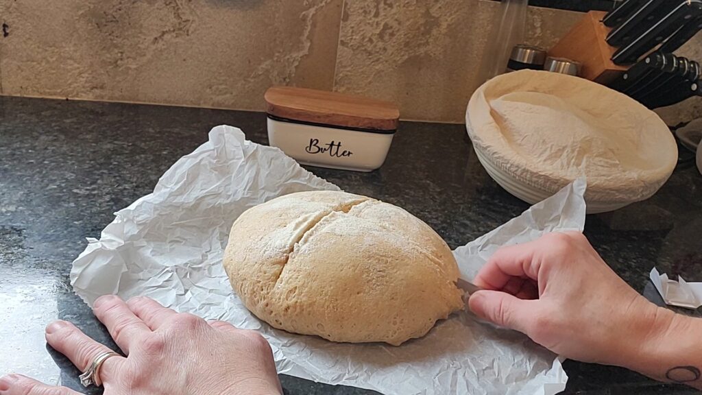 score sourdough discard bread