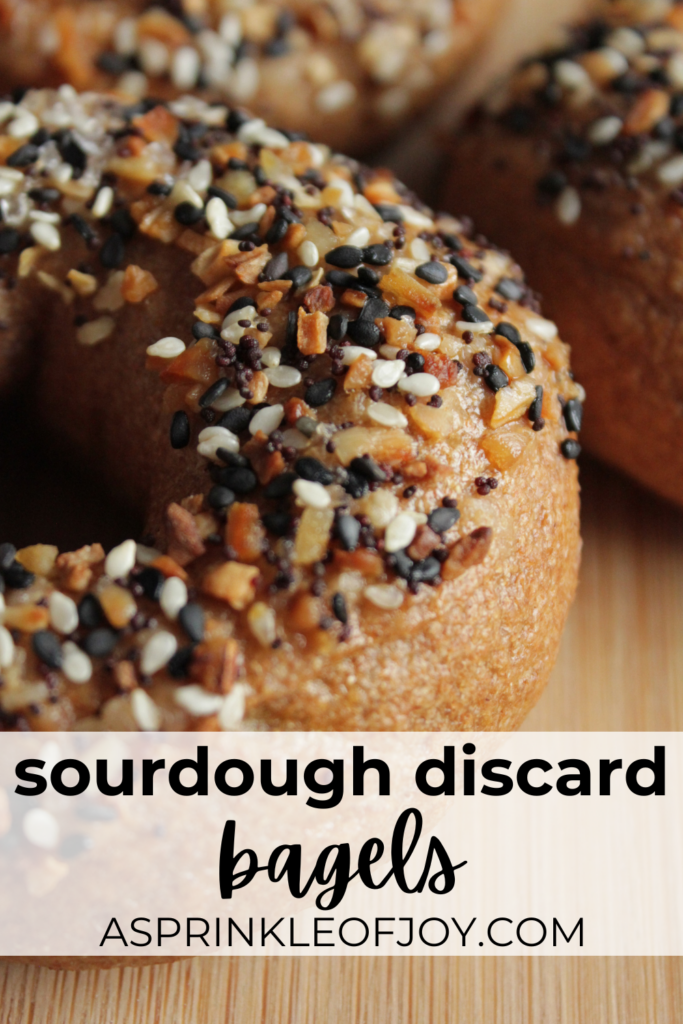 Looking for a great bagel recipe using sourdough discard?  These sourdough discard bagels are so tasty! 