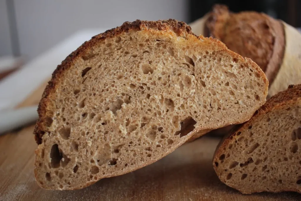 fresh milled sourdough crumb shot
