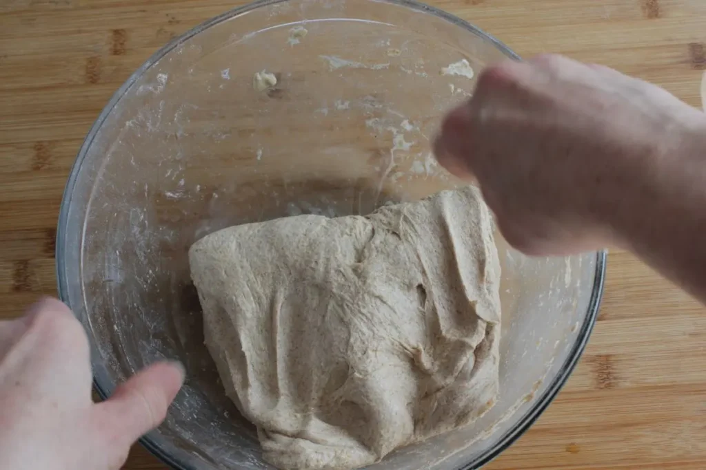 Stretch and fold technique fresh milled sourdough