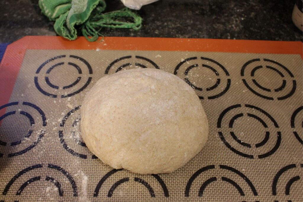 shaping fresh milled sourdough