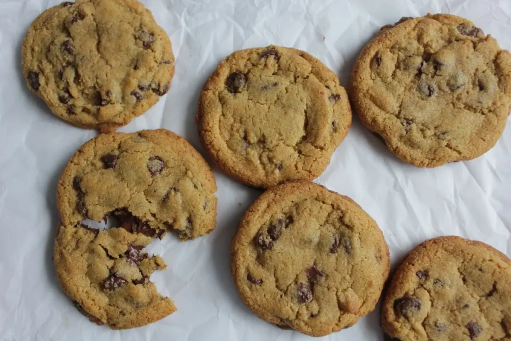browned butter chocolate chip cookies with fresh milled flour