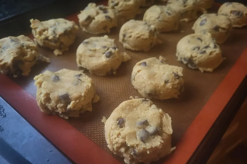 chilling brown butter chocolate chip cookie dough with fresh milled flour