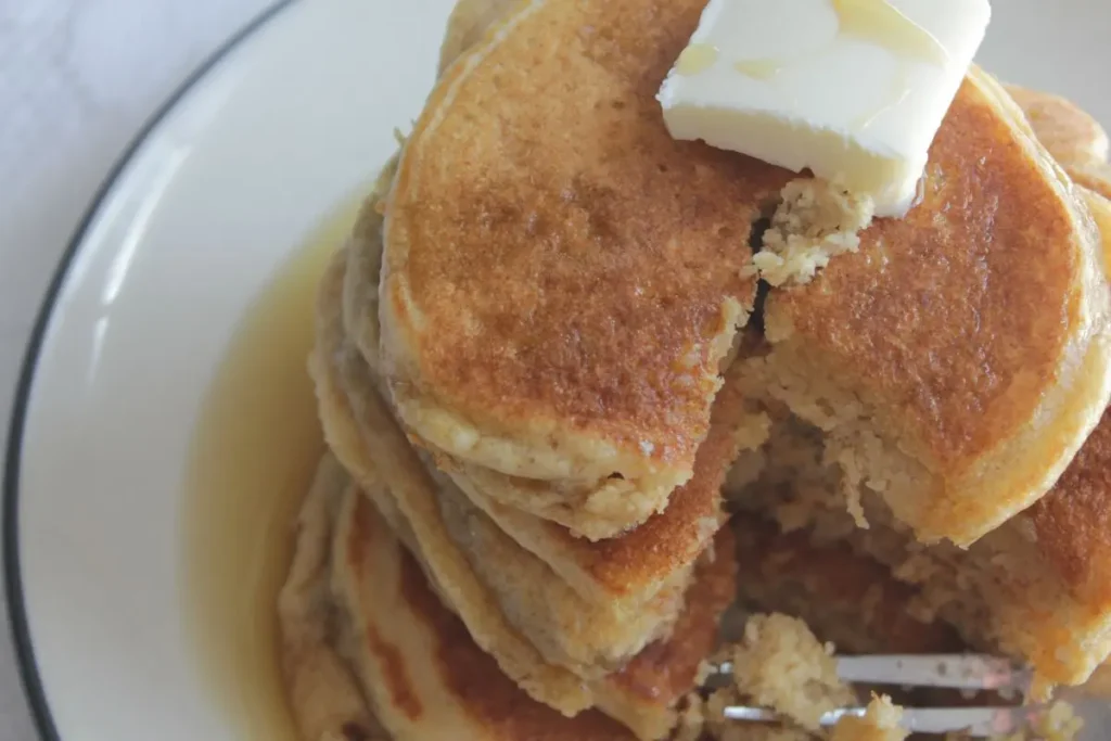 fresh milled pancakes cut