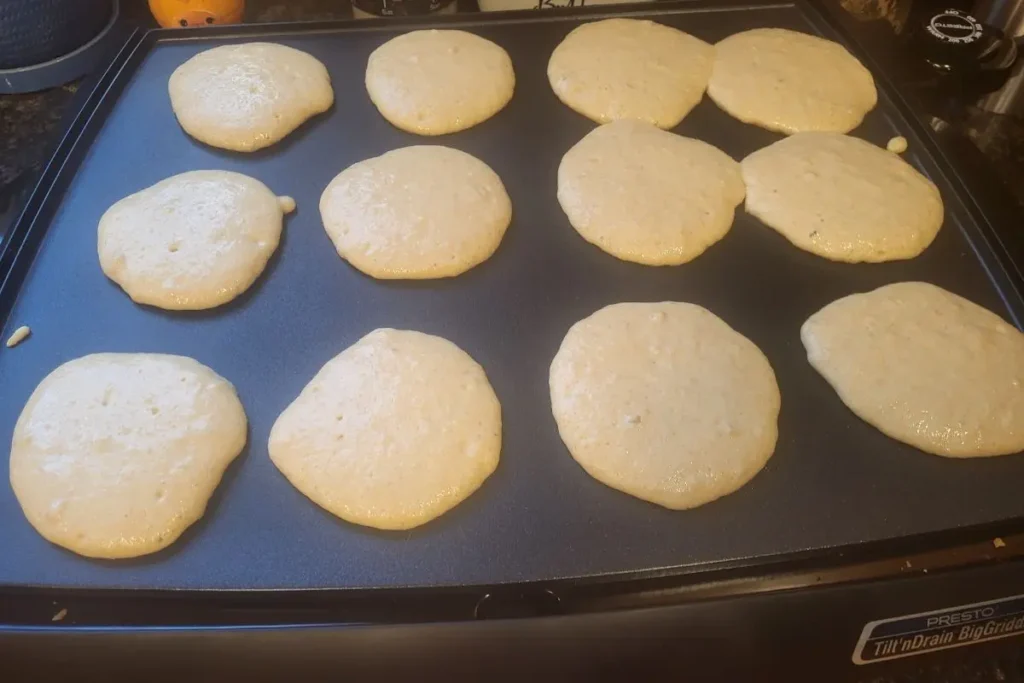 cooking fresh milled pancakes