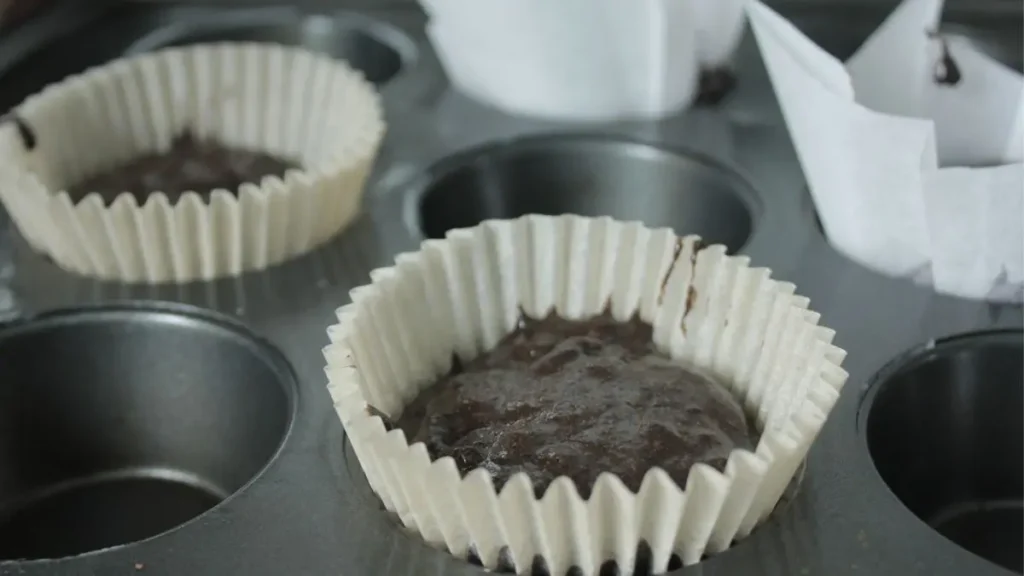 muffin batter in tin