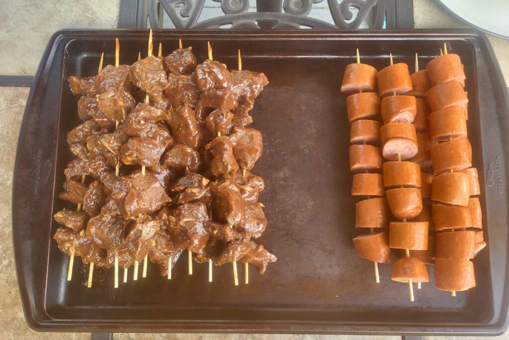 skewered meat