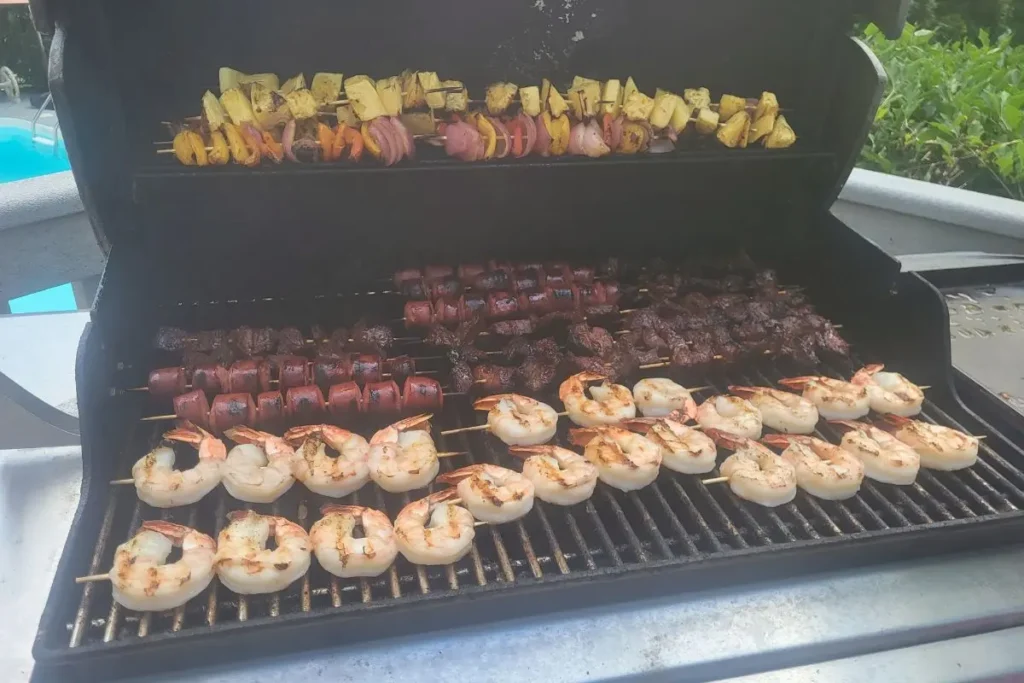 grilling shrimp