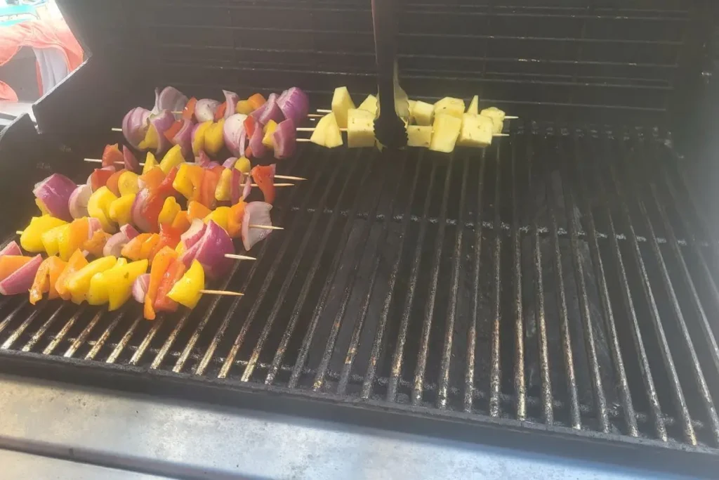 grilling kabob veggies