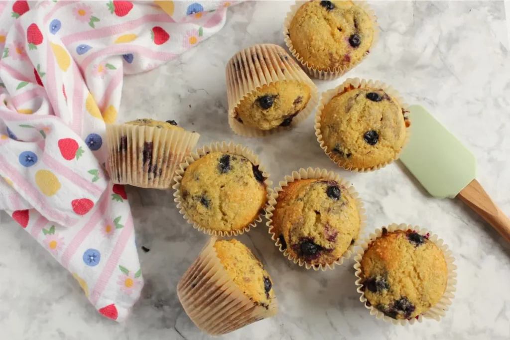 Lemon Blueberry Muffins with Fresh Milled Flour