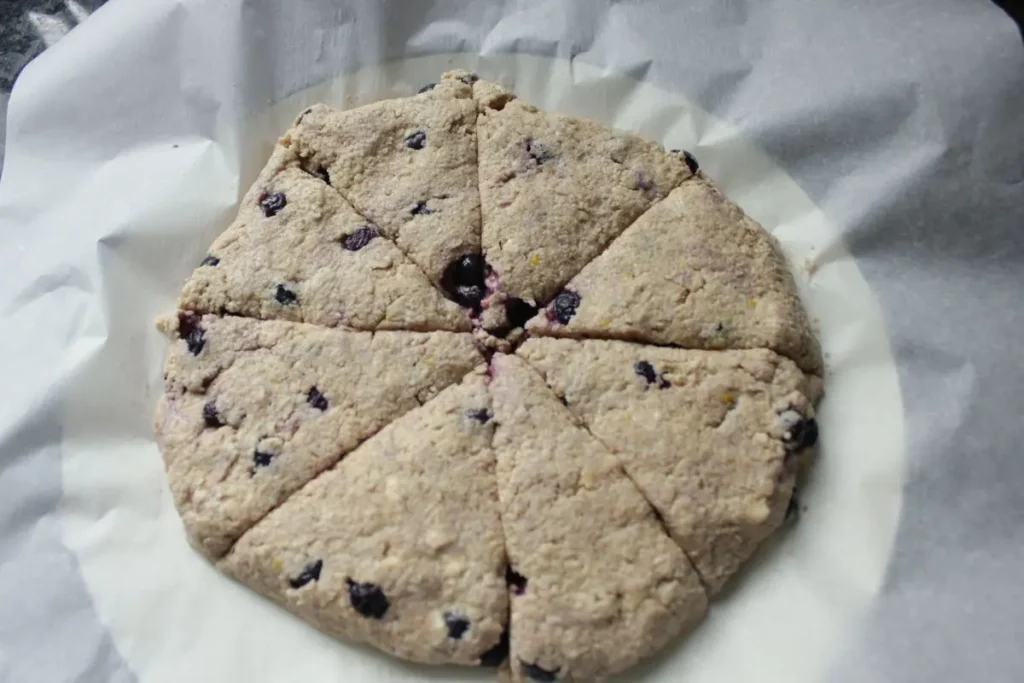 round of Homemade Blueberry Scones