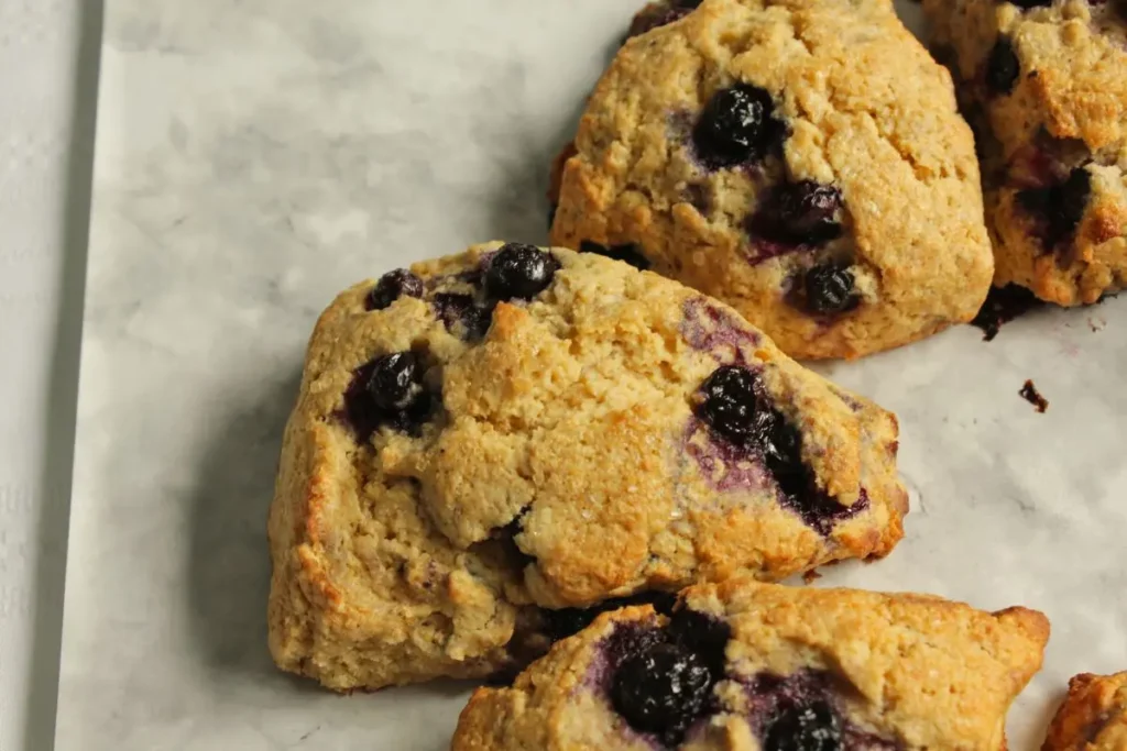 Homemade Blueberry Scones on tray
