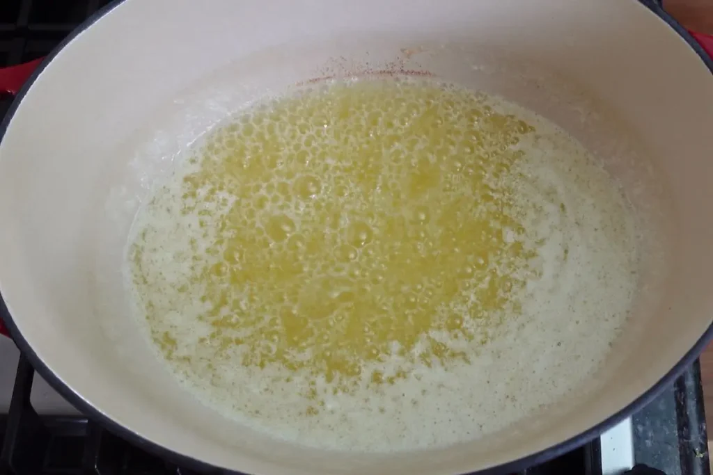 brown butter bubbling