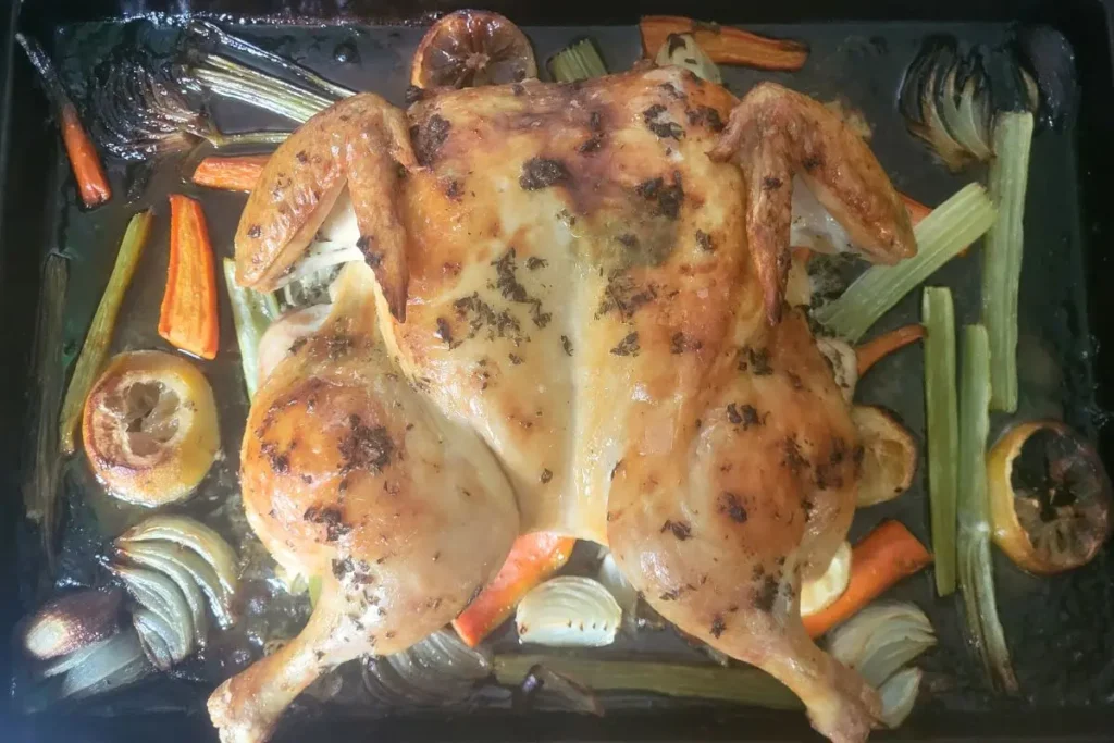 Finished Spatchcock Roast Chicken