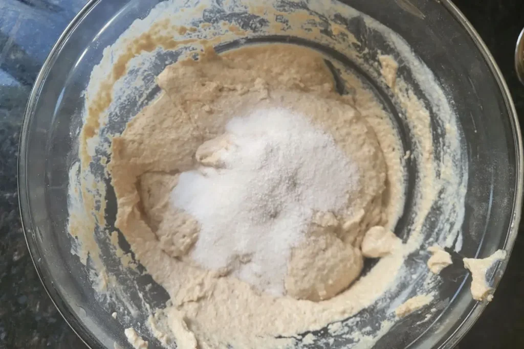dry ingredients to sponge